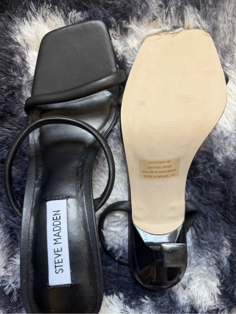 Steve Madden Black Minimalist Square-Toe Heels